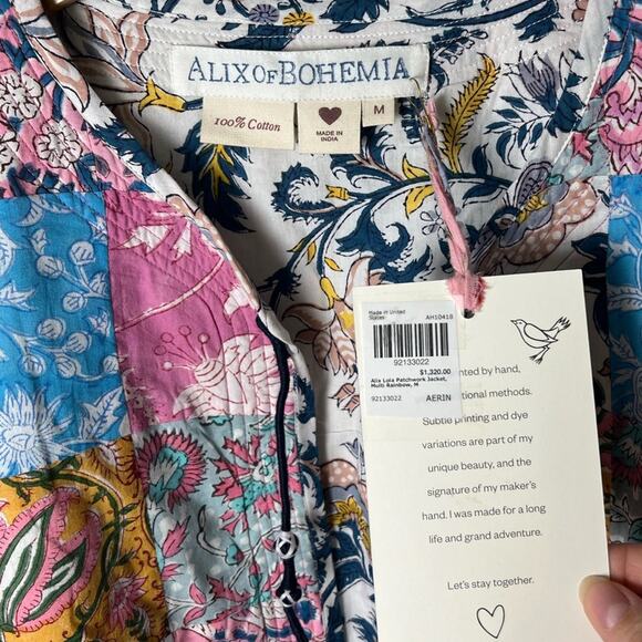 Alix of Bohemia Cotton Paisley Lola Patchwork Lightweight Quilted Jacket M - Picture 11 of 11